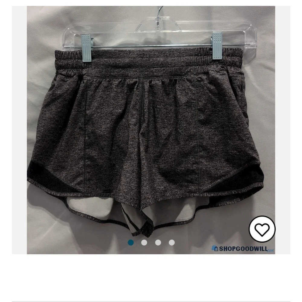 lululemon athletica Hotty Hot 4” Lined Heather Lux Gray Shorts